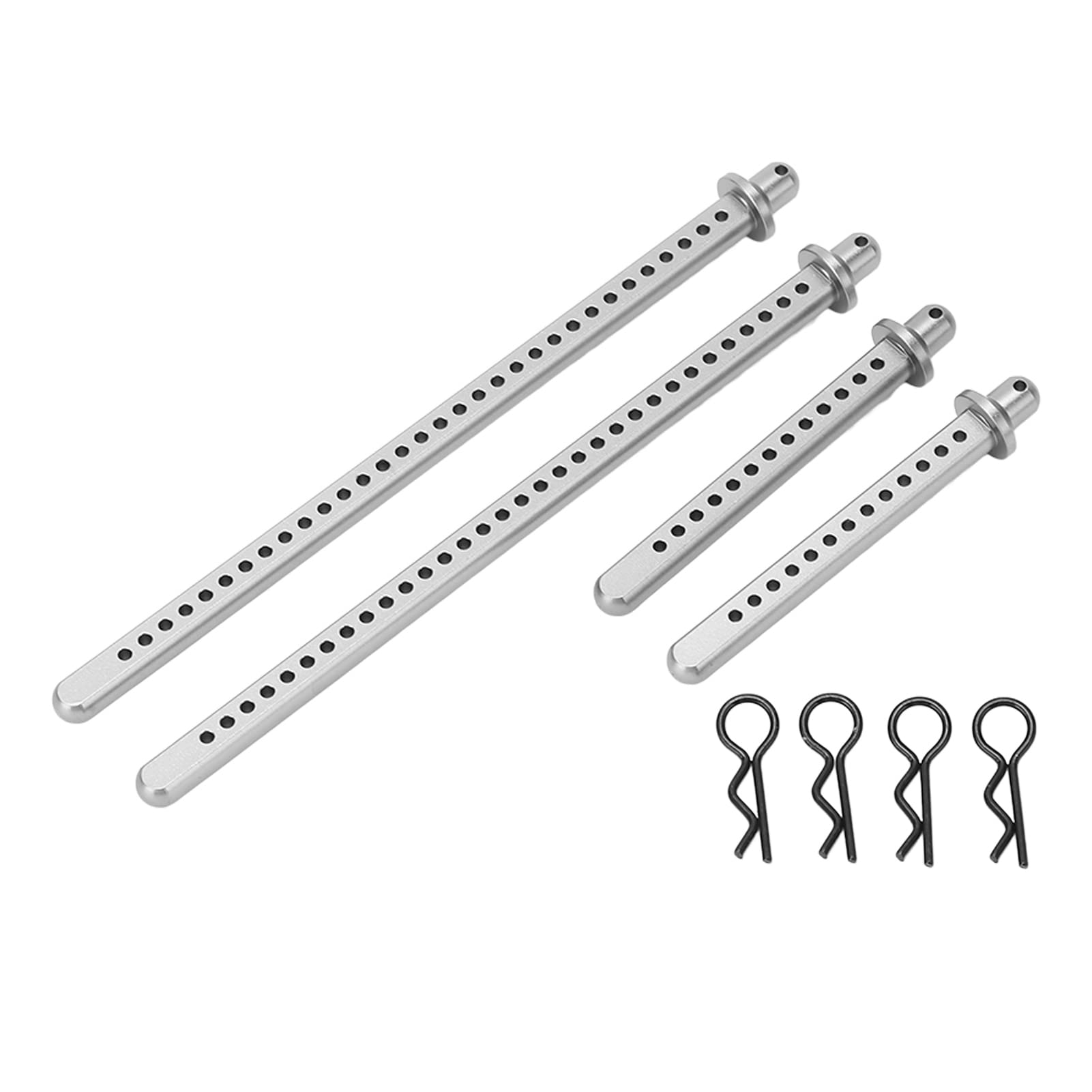 RC Car Body Post Mount, 4Pcs Aluminum Alloy Extended Front Rear Mount with Shell Buckle, 1/10 Scale RC Car Parts for Racing Drifting Off-Road Enthusiasts