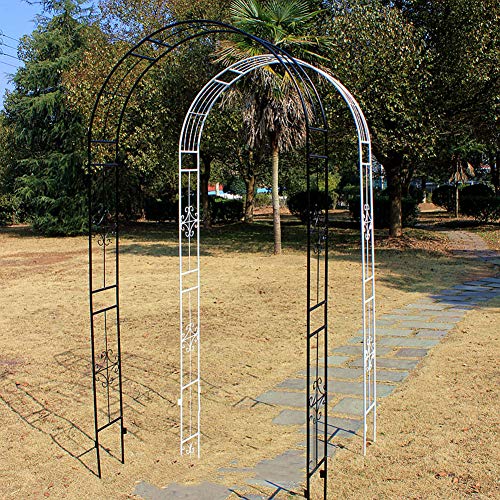 HLMBQ Rosenbogen Torbogen 240x 118 x 24 cm HxBxT,Metall Gartenbogen Rankbogen,wetterfeste Rankhilfe mit Verzierung… – Bild 4