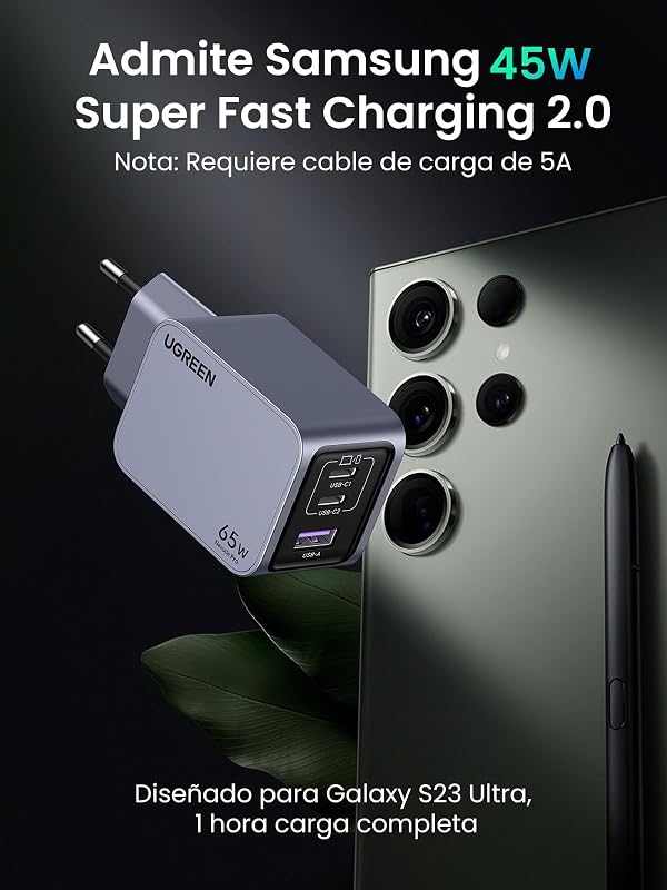 Nexode Pro 65W Cargador USB C GAN Carga Rápida
