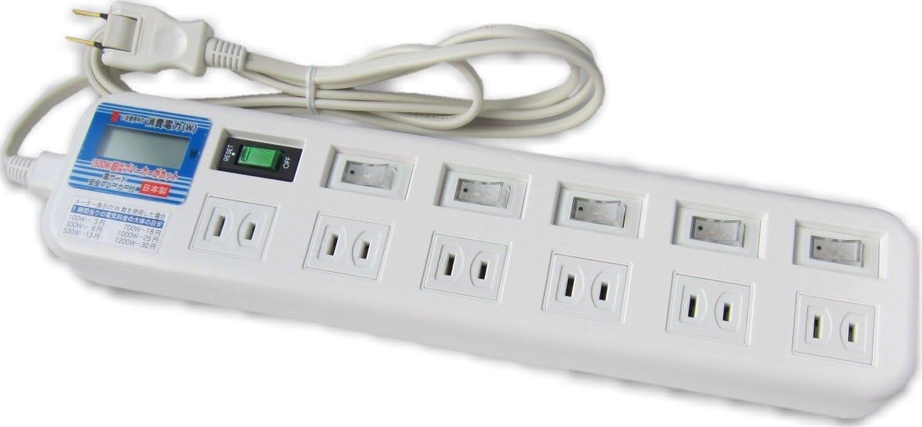 Amazon Co Jp 消費電力メーター付 6個口テーブルタップ 安心の国内製造品 Jh M506w Electronics Cameras