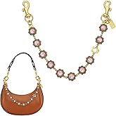 Josojoou Rhinestones Bag Charm Chain, Flower Purse Chains for Handbags, Gold Rhinestones Purse Chains, Vintage Bag Strap Chain Extender, for Handbags, Messenger Bags(Gold)