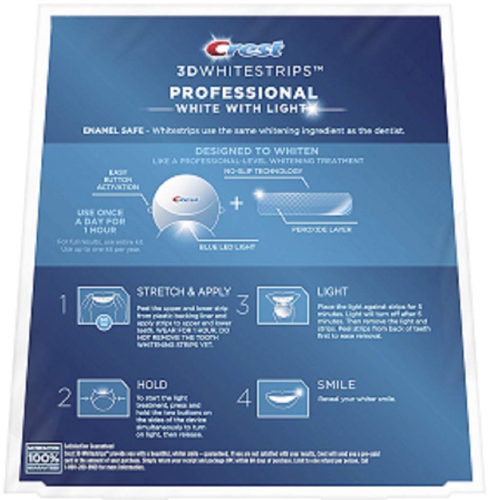 Crest 3D Whitestrips Professional White with Light Teeth Whitening Kit, 7 Treatments, 7Count: Grocery & Gourmet Food