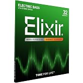Elixir, Electric Bass Strings, Nickel Plated Steel, NANOWEB, Single 32 | Medium C 32, 6th String, Nickel Plated Steel with NANOWEB Technology, Longest-Lasting Warm Tone with Comfortable Feel