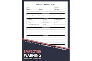 Employee Warning Notice Form: Employee Disciplinary Action Forms Book | Warning Notice and Write Up Forms | Employee Performa