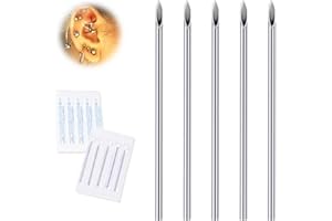 DJCIW Mixed Piercing Needles, Sterile Disposable Stainless Steel Piercing Needles for Ear Nose Navel Nippl Lip - Available in