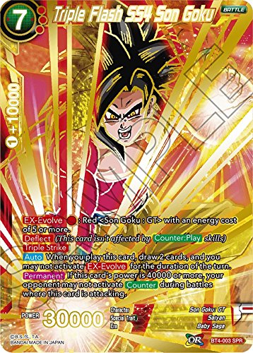Triple Flash SS4 Son Goku (SPR) - BT4-003 - Series 4 - Colossal Warfare - Dragon Ball Super TCG