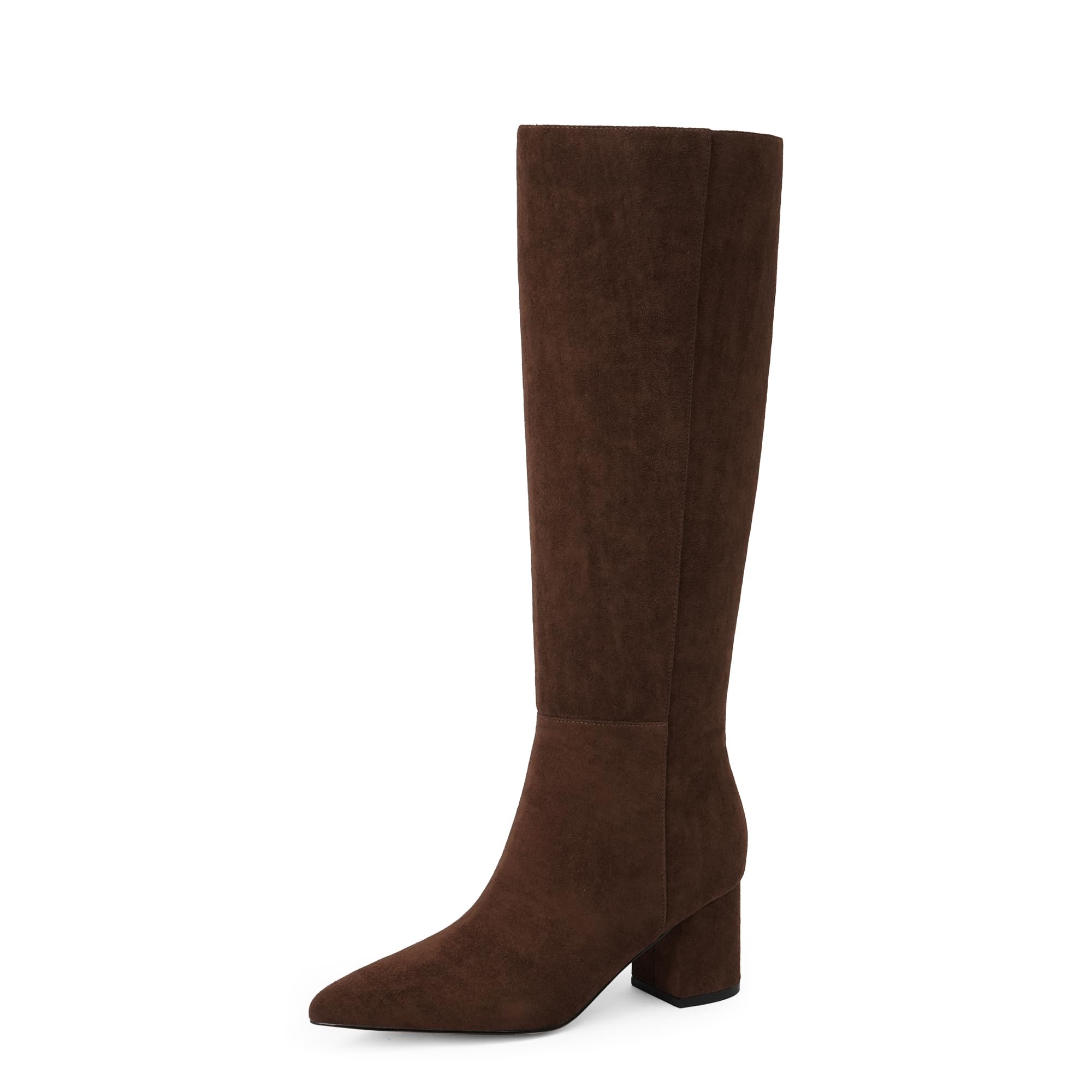 Easyfox Knee High Suede Boots for Women Tall Chocolate Brown Women...