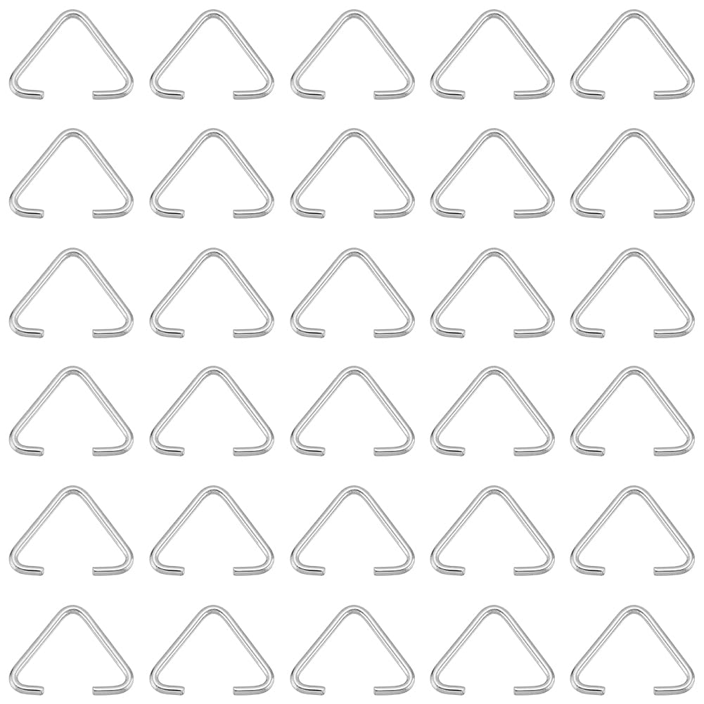 SUNNYCLUE 1 Box 400Pcs Triangle Open Jump Rings 304 Stainless Steel Open Jump Ring Jumping Rings Bulk Jump Ring Bail Pinch Clip Bails for Jewellery Making Accessories DIY Earrings Bracelet Necklaces