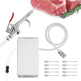 MXBAOHENG Electric Meat Injector Gun Pump with Hose, 70W Marinade Syringe | w/ 10 Stainless Steel Needles for Home Grilling, Family Parties &amp; Outdoor Cooking Turkey, Pork, Beef