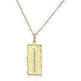 JEAN RACHEL JEWELRY 14K Gold Plated Sterling Silver Necklace for Women - Vertical Bar with Cubic Zirconia Vintage Design - Hypoallergenic,Lead & Nickel Free - Artisan Handcrafted Statement Necklace