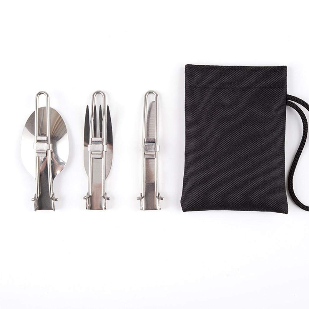 linselles Set di Posate da tavola da tavola Pieghevole in Acciaio Inossidabile con Cucchiaio forchetta Set di Posate Miste