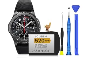 LCLEBM 520mAh Battery for Samsung Gear S3 Frontier (SM-R760),Galaxy Gear S3 Classic Replacement Battery for SM-R770,BR760,R765,EB-BR760ABE Gear S3 Battery with Professional DIY Repair Tools