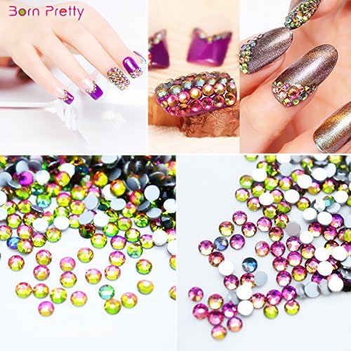 1 Bag Flat Chameleon Rhinestones Acrylic UV Gel Nail Decoration Nail Art Rhinestones 10 Sizes 25387