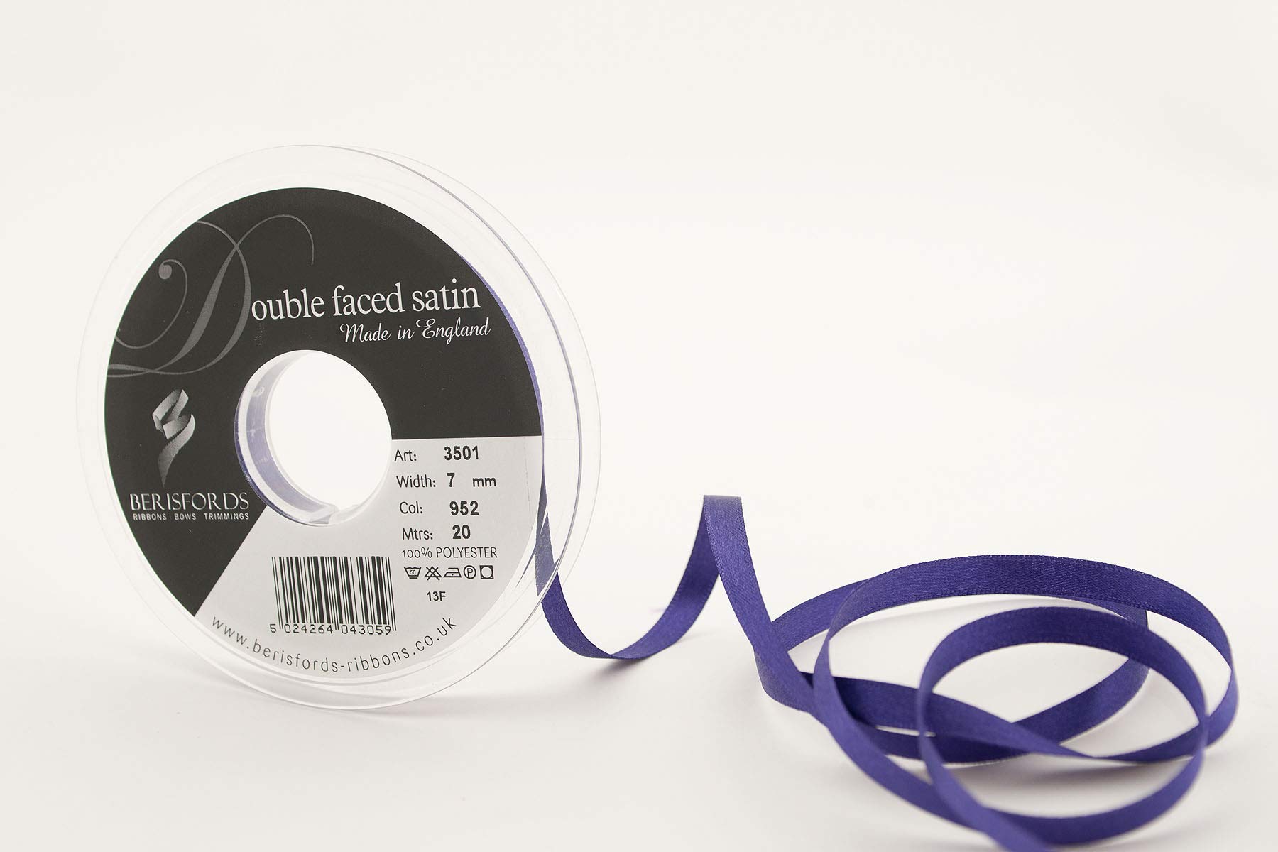 Berisfords Ribbon, Purple, 7 mm