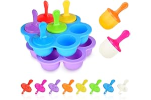 2 Pack Popsicle Molds,Silicone Mini Ice Pop Molds with Colorful Popsicle Sticks,BPA Free Food Storage Container Ice Cube Tray