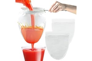 Fine Mesh Strainer Bags 3 Pack, Sunsay Cheese Cloth Bag for Straining, 3 Filter Cloths with Stainless Steel Handle Frame for 