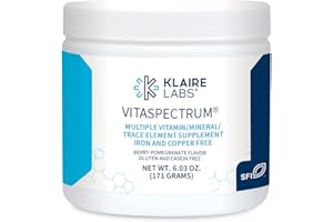 Klaire Labs VitaSpectrum Powder - Children's Multivitamin/Mineral with 23 Essential Nutrients in Berry-Pomegranate for Kids, No Copper, Iron, Gluten or Casein (30 Servings, 171 Grams)