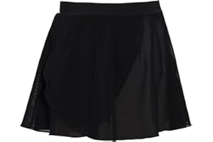 Qiyunfly Girls Ballet Practice Skirt with Flowy Mesh Fabric