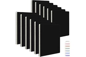 12Pack Spiral Notebook with 10pcs Sticky Tabs,A5 Lined Notebooks120 Pages,Hardcover Notebook for Women Men,Coil Notepad,5.5" 