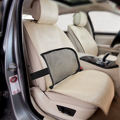 Mesh Lumbar Support for Auto Car Seat or Office Chair, VEY Breathable Seating Massager Cushion for Car Seats Office Chair 15” x 12” x 5.5" (Original) - Thumbnail 4