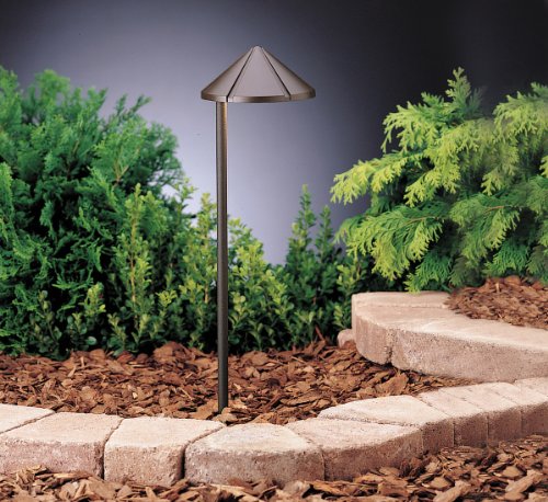 Kichler 15315AZT Six Groove Path & Spread 1-Light 12V, Textured Architectural Bronze