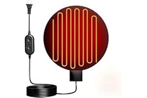 KWEETLE Chicken Water Heater for Winter, 6'' Heated Waterer Base for Metal/Plastic Poultry Waterer, 2-Temperature Settings, Built-in Thermostat, Silicone Coop Heater with 6ft Power Cord (1PC)