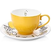 The English Ladies Co Winnie The Pooh Teacup and Saucer, Fine Bone China, 15 × 15 × 7.2 cm, Yellow