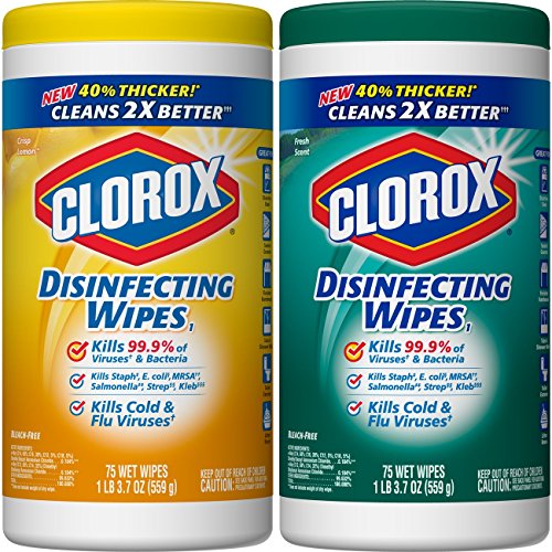 Clorox Disinfecting Wipes Value Pack, Crisp Lemon and Fresh Scent - 2 Pack - 75 Each (Packaging May Vary)