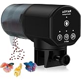 Automatic Fish Feeder Dispenser for Aquarium: 200ml Large Capacity Auto Feeders for Small Tank Turtle Betta Koi - Battery Food Feeding Timer for Flakes Pellet Vacation Weekend Day