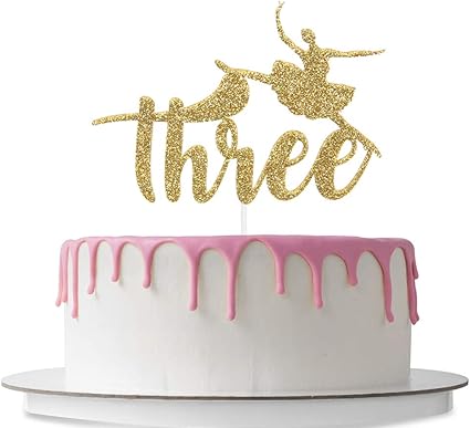 Amazon Com Three Cake Topper With The Ballet Girl Happy 3rd