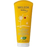 Weleda Baby Calendula 2-in-1 Gentle Shampoo and Body Wash, 6.8 Fluid Ounce, Plant Rich Cleanser with Calendula and Sweet Almond Oil