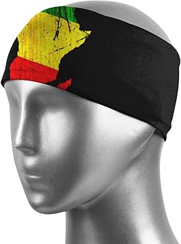 Amazon アフリカレゲエラスタデザイングリーンイエローレッド ヘアバンド ヘッドバンド メンズ レディース スポーツターバン 汗止め 吸汗速乾 抗菌防臭 伸縮性抜群 スポーツ用 洗顔用に いまとうせん ヘッドバンド