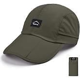 Foldable Unstructured Baseball Cap, UPF 50+ Water Resistant Sport Hat | Lightweight Portable Outdoor Cap for Men Women Hiking Fishing Travel