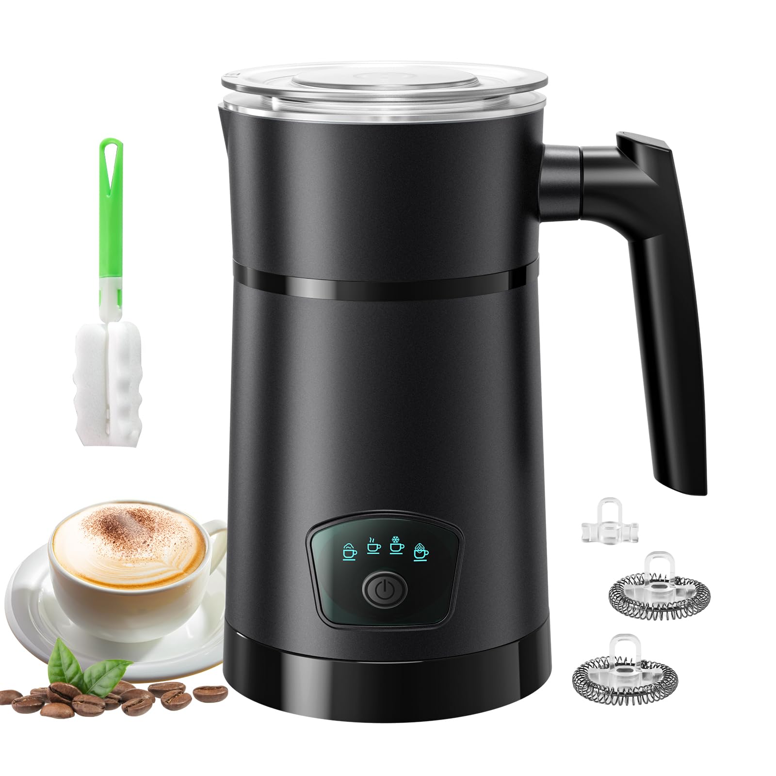 Photo 1 of AGORVIO Milk Frother, 4 in 1 Electric Milk Steamer, Hot and Cold Foam Maker, 1 min Fast Frothing, 11.8 oz/350 mL Milk Warmer, Frother for Latte, Cappuccino, Temperature Control, Auto Shut-Off