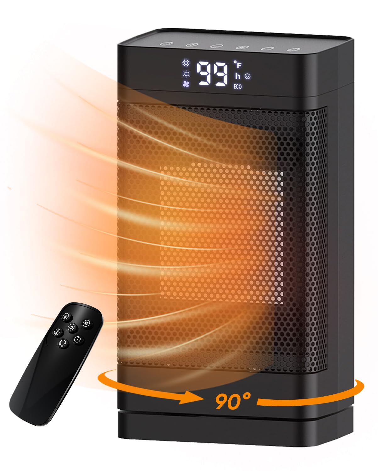 Space Heater 99°F /1500W Power,Remote Control indoor Portable Heater ...