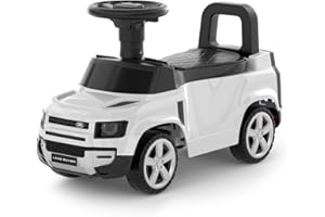 Smart BeBe Official Licensed Land Rover Defender 90 Ride On Push Car with Music and Horn Steering Wheel Kids Push Car Toy (White)