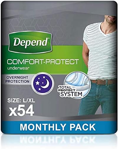Depend Comfort Protect Incontinence Pants for Men Large/XL 54 Pants