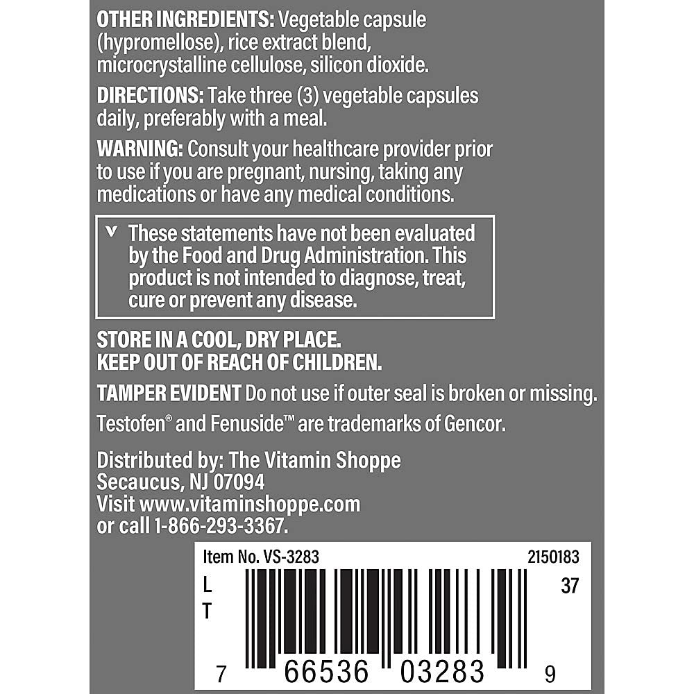 The Vitamin Shoppe Ultimate Testosterone - Supports Testosterone Production, Boost Nitric Oxide, Promotes Circulation and Promotes Energy & Stability (90 Veggie Caps)