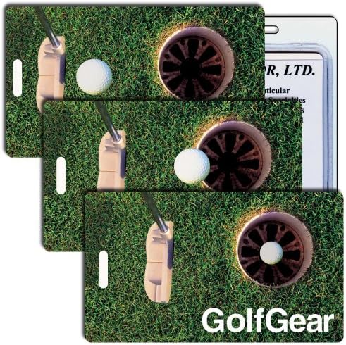 Lenticular Luggage Tag Clear Plastic Loop, Animated Golf Putter