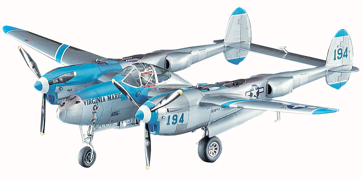 Hasegawa 1:48 Scale P-38J Lightning Model Kit - Airplane - Military Aircraft - Teen Boys