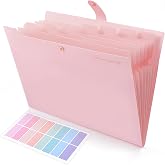 SKYDUE Expanding File Folder, Accordion File Organizer with 8 Pockets, Expandable Document Paper Receipt Holder for School Of