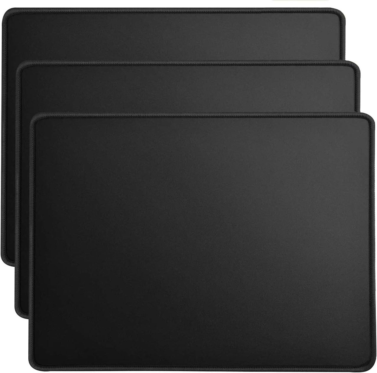 Kriture Mouse Pad 3 Pack with Stitched Edge, Non-Slip Rubber Base