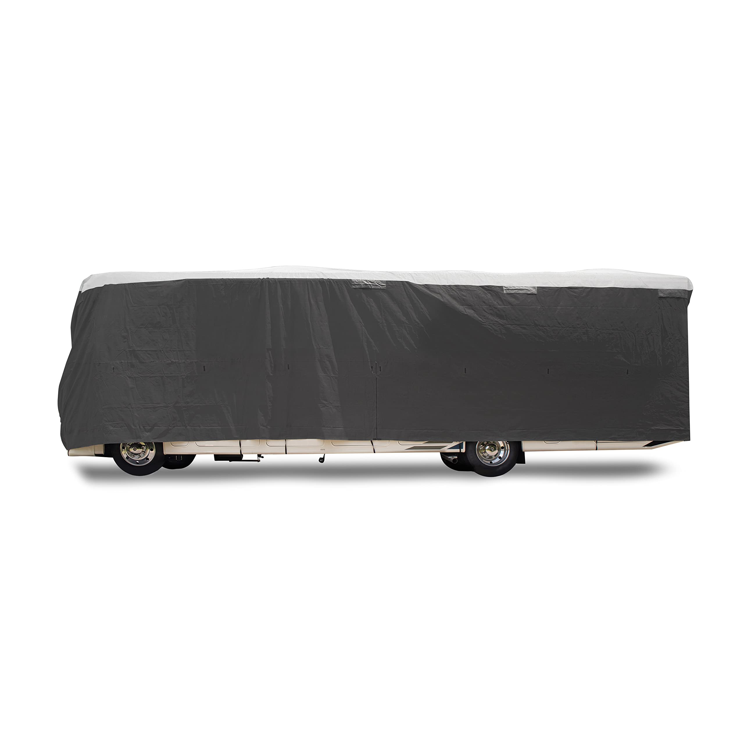 Photo 1 of Camco ULTRAGuard 34 to 36-Ft Travel Trailer/Class A RV Cover - Features Zipper Entry Doors & Covered Air Vents - Crafted of Spunbond Polypropylene - Storage Bag for RV Storage & Organization (45734)