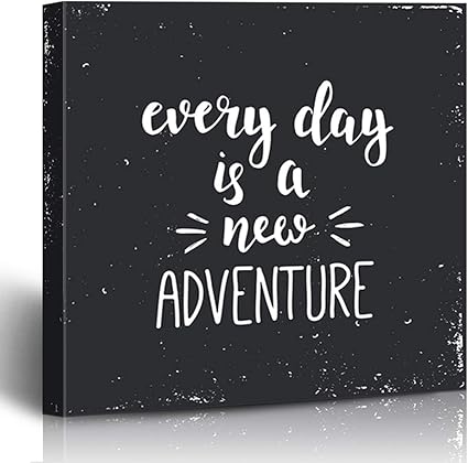 Interestdecor Toile Imprimee Murale 30 5 X 30 5 Cm Motif Croquis Voyage Chaque Jour Nouvelle Aventure Abstrait Citation Inspirante Inscription Anniversary Begin Art Moderne Decoration De Maison 12 X12 Multi 85 Amazon Fr Cuisine