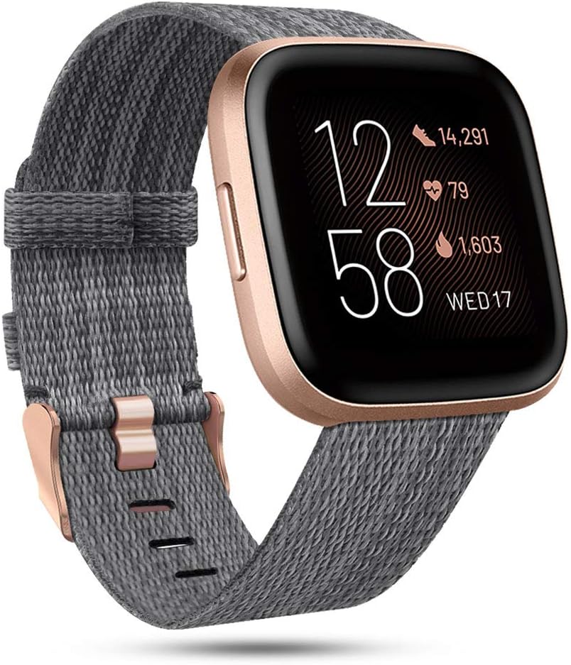 RIOROO Compatible with Fitbit Versa Bands/Versa 2/Versa Lite Strap for Women Men,Versa Accessories Breathable Woven Fabric Sport Straps,Adjustable Replacement Wristbands for Fitbit Versa Smart Watch