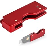 Aluminum Protective Carrying Case fits for Yubikey 5C NFC &ndash; Flip Slide Design Keychain Holder for Quick Access &amp; Everyday Protection,Red