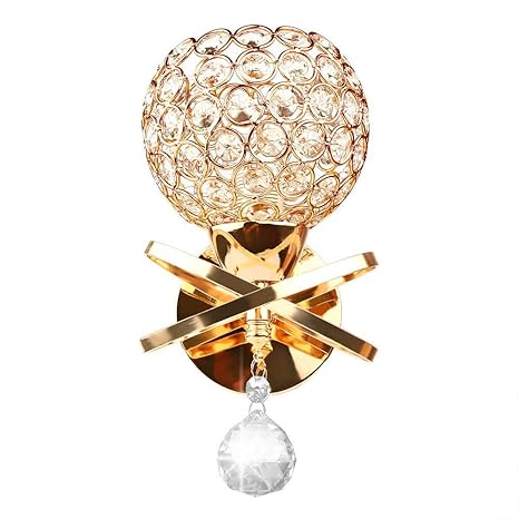 Modern Wall Mounted Lamp Luxury Crystal Wall Sconces Bedroom Wall Light Fixtures With Crystal Pendant Lamp Indoor Decoration E26 Socket