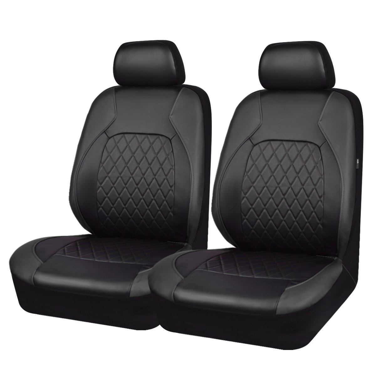 Photo 1 of  Universal Pu Leather Car Seat Covers Front Seats only, Airbag Compatible, Water-Resistant Durable Premium Vinyl, Fit for 95% Vehicles,Cars,Vans,SUV,Sedans (Luxury 2 PCS All Black)