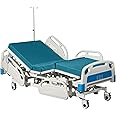 Real Relax Premium 5 Function Full Electric Hospital Bed (with Mattress & IV Pole), Premium Medical Hospital Beds, with Locking Casters, Motor.