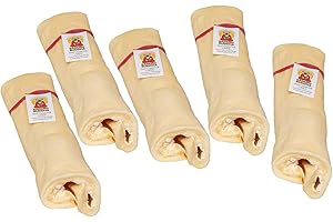 Barking Buddha Original Beef Cheek Rolls | Super Thick | All Natural Rawhide Alternative No Hide Premium Dog Chew Sticks | Natural Beef | Large 10-12 Inch (5 Pack)